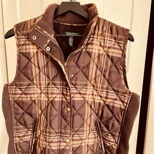 Ralph Lauren Vest XL Brown Plaid